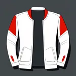 white jacket with red sleeves image